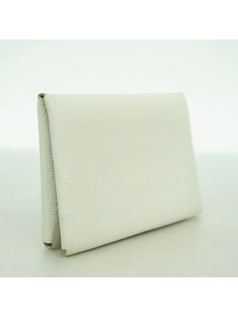 Hermes Coin Purse Calvi Duo Chevre Mysore Pearl Gray Silver